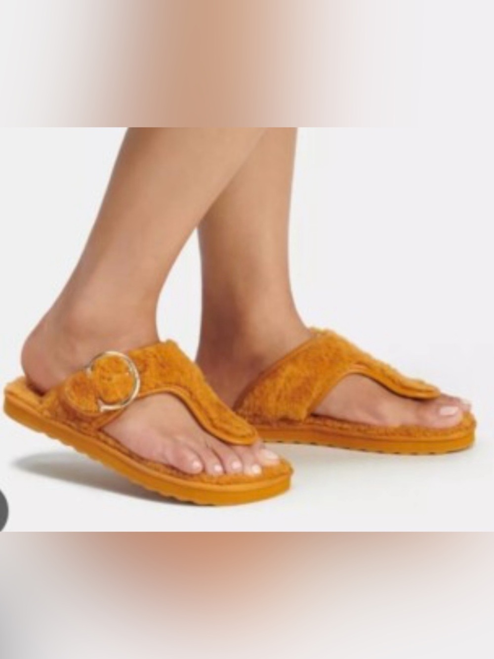Coach Hollie Shearling flip flops